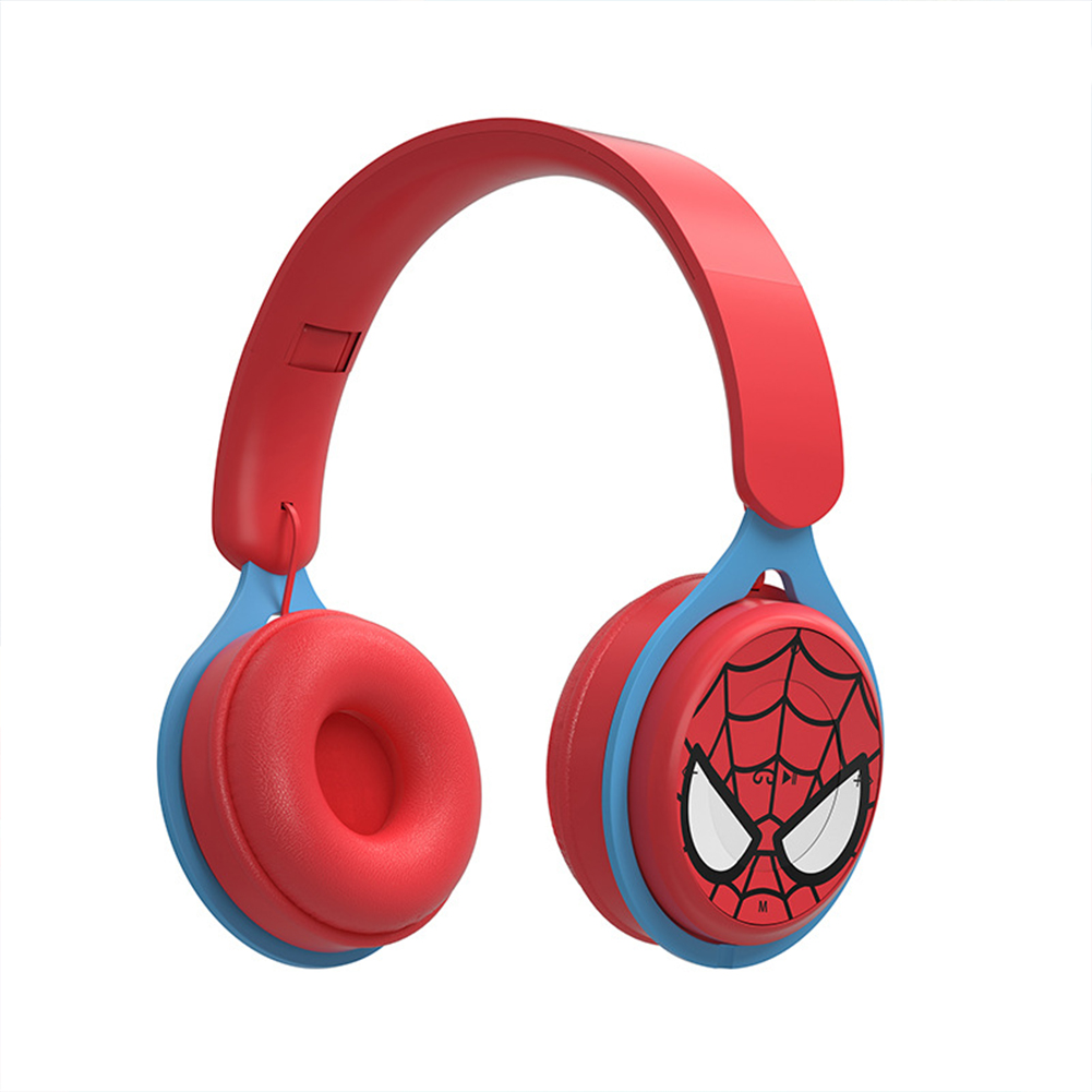 Foldable Y08 Head-mounted Bluetooth-compatible  Earphone Multifunctional Stereo 360 Degree Surround Sound Effect Wireless Headphones Headset DR-24 (Spiderman)