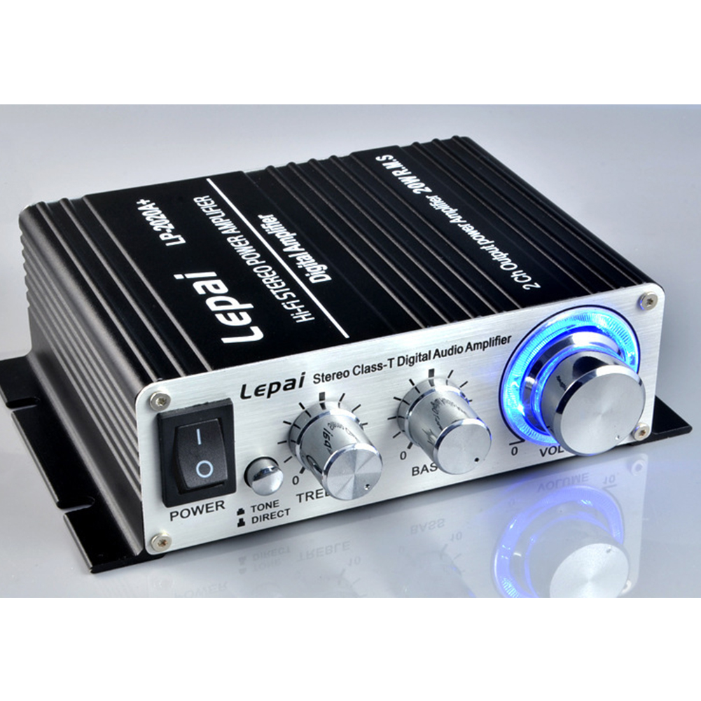 Mini Power Amplifier LP 2020A Digital Amplifier Class D High Quality Amplifier Black + US standard 12V5A power supply