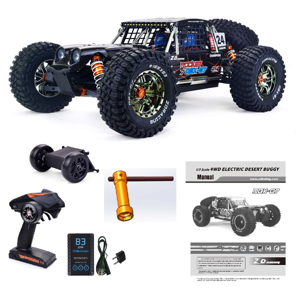 Racing Dbx-07 1/7 Scale Off-road Car With Brushless Motor 4wd 80km/h 2.4ghz Rc Monster Model Remote  Control  Car  Toy Rtr blue 1