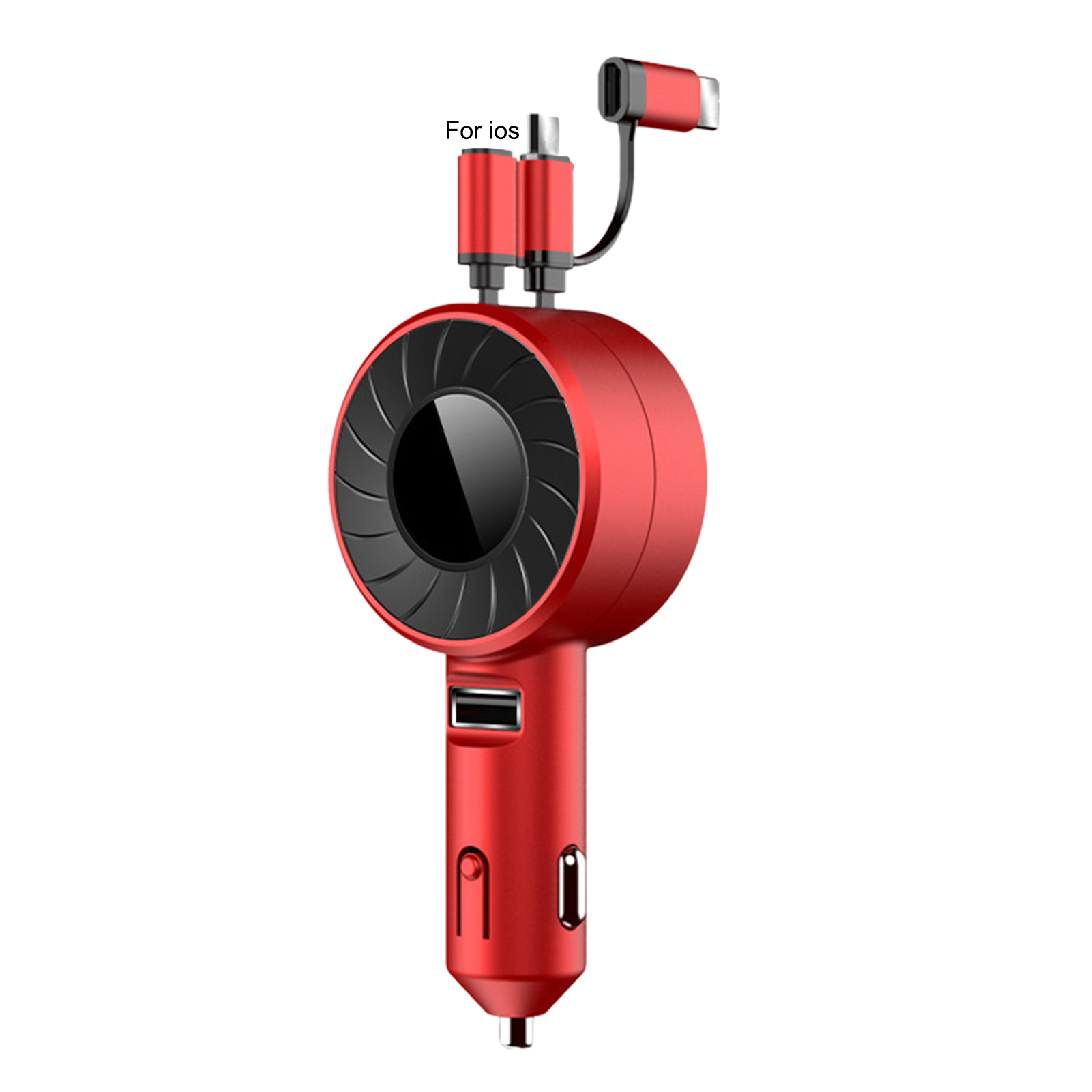 Retractable Car Charger 3 In 1 Fast Charge Cord Stretchable Cable Adapter Car Charger Adapter For Most Cars Phones red