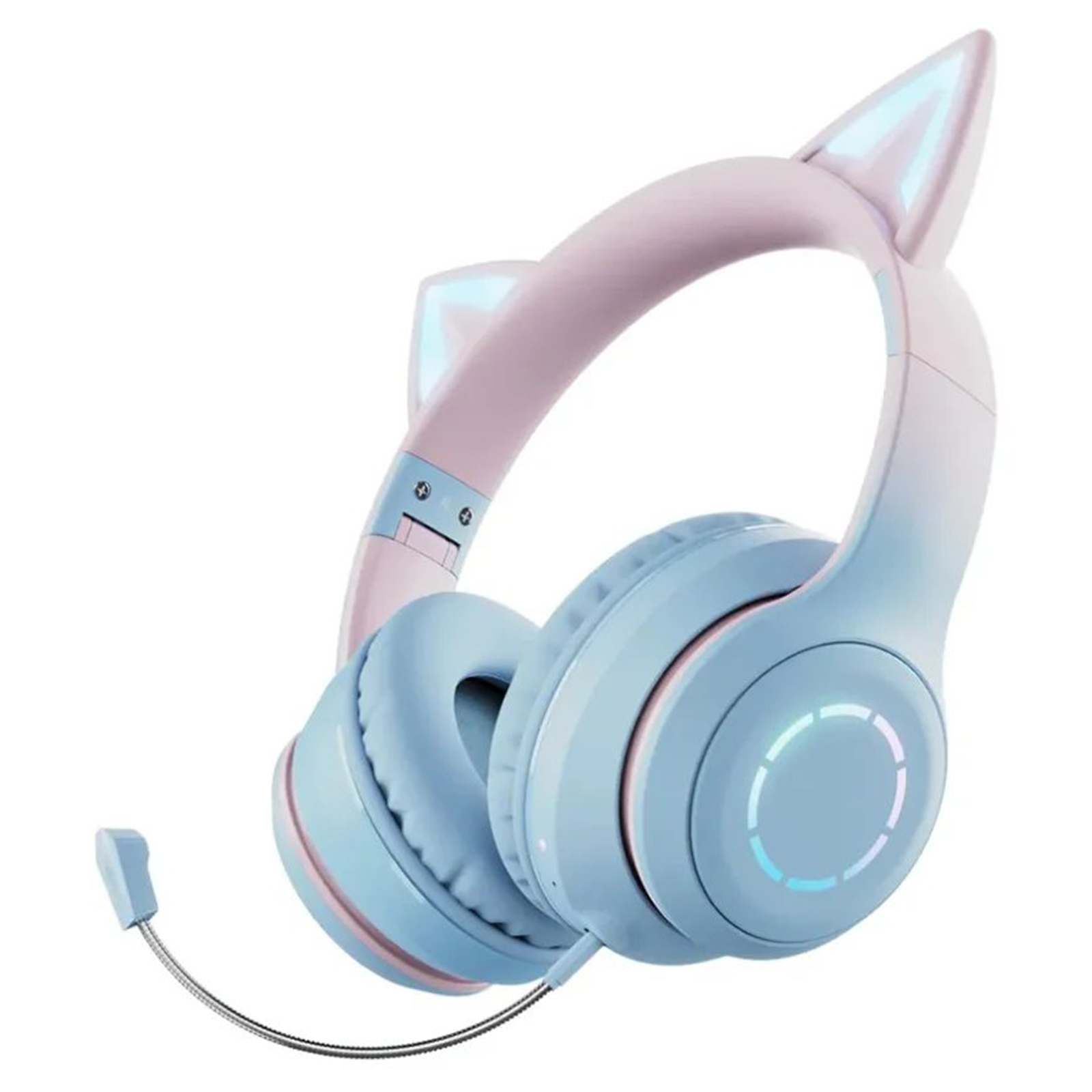Gradient Cat Ears Noise Canceling Headset Stereo Sound Headphones Wireless Headphones With Built-in Microphone