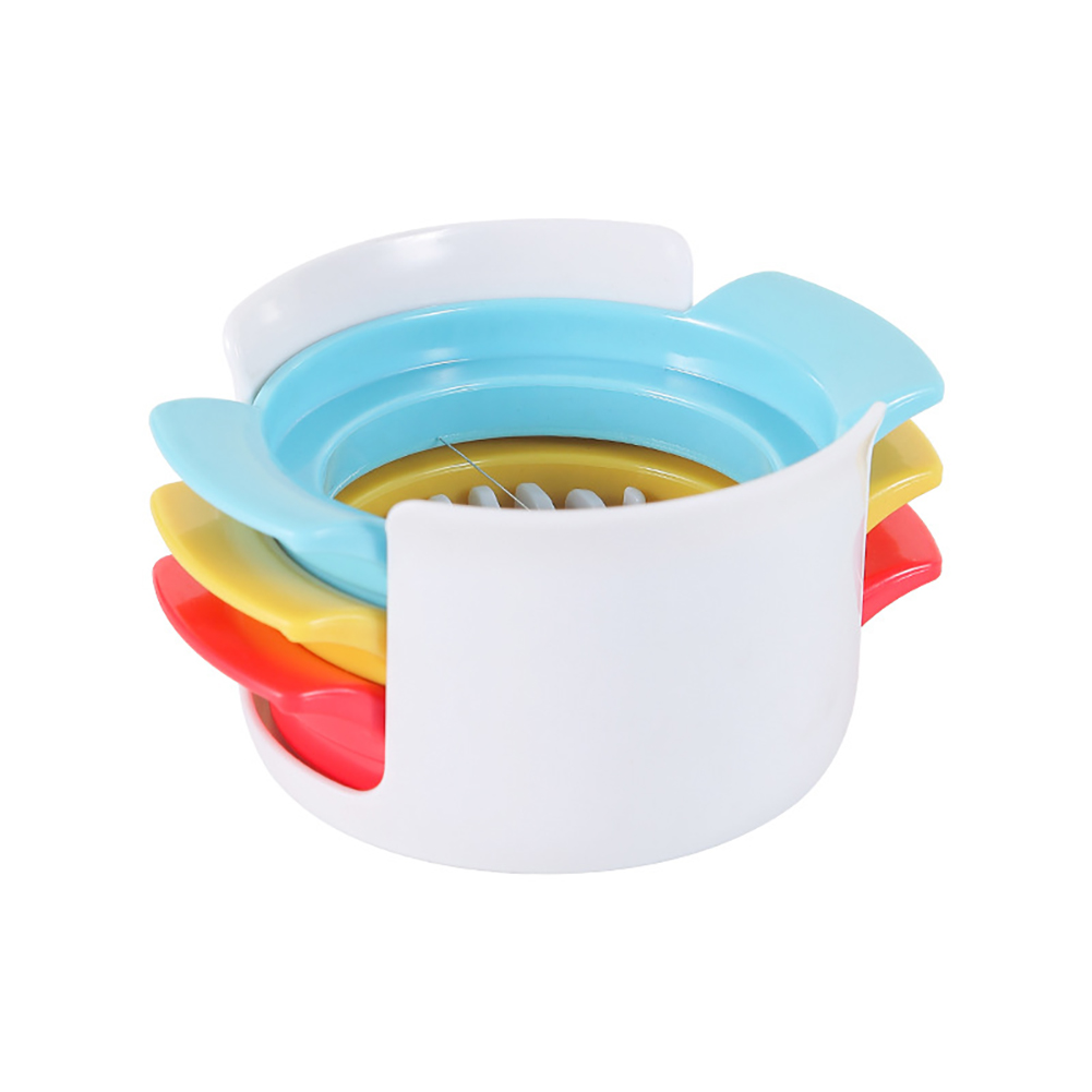 Egg Slicer For Hard Boiled Eggs, 3-in-1 Multi-functional Hard Boiled Egg Cutter With Stainless Steel Blades Kitchen Gadget For Slicing Eggs, Strawberries Kiwis Fruits White