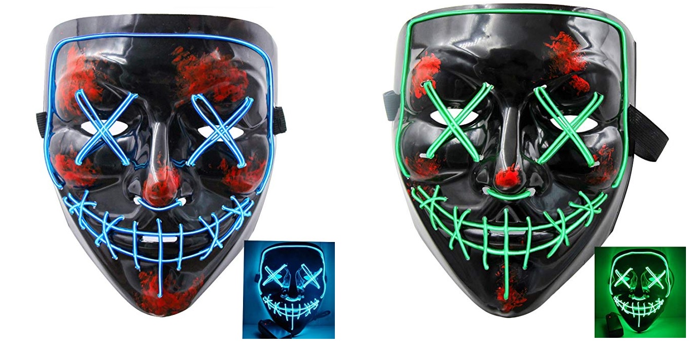 Wholesale Twister.CK 2PCS LED Masks Halloween Scary Masks Cosplay LED