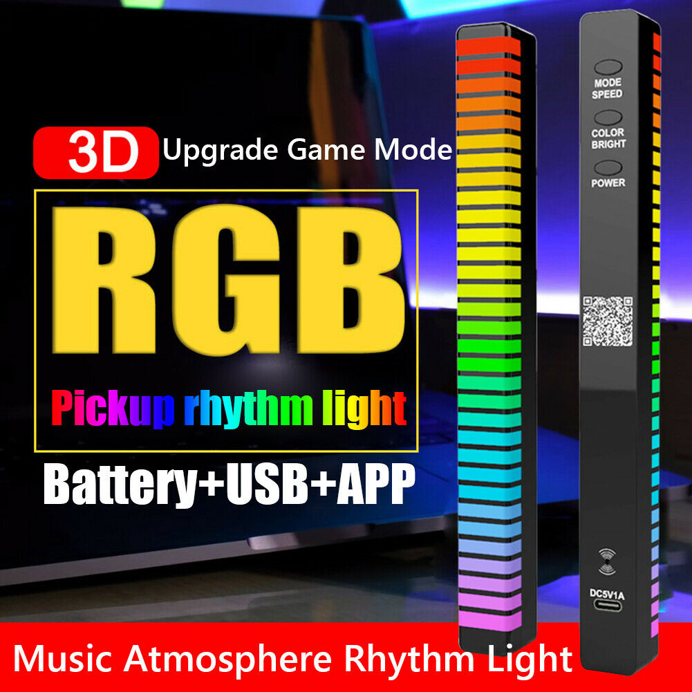 RGB Music Sound Control LED Light App Control Bluetooth-compatible Pickup Voice Activated Rhythm Light