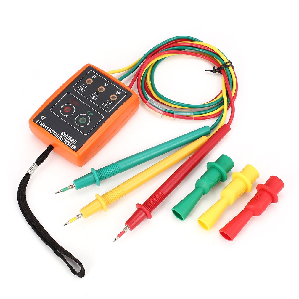 Sm852b 3-phase Rotation Tester Digital Phase Indicator Detector