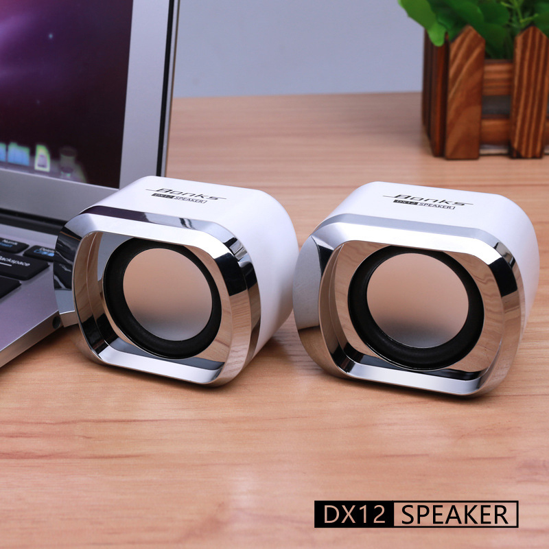Mini Computer Speakers USB AUX Jack 3.5mm PC Desktop Laptop Stereo Wired Sound Subwoofer white