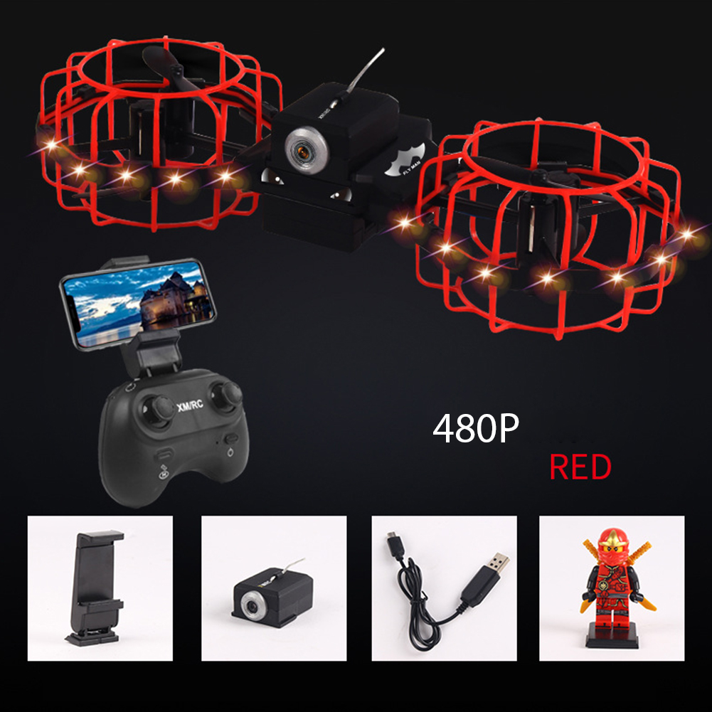 Gesture Remote Control Quadcopter Real-time Aerial Mobile Phone Remote Control Tumbling Fixed High Combat Drone Red 480P aerial version
