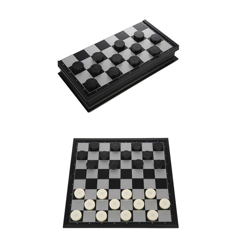 1 Set Checkers Folded Plastic Collapsible Checkers Set