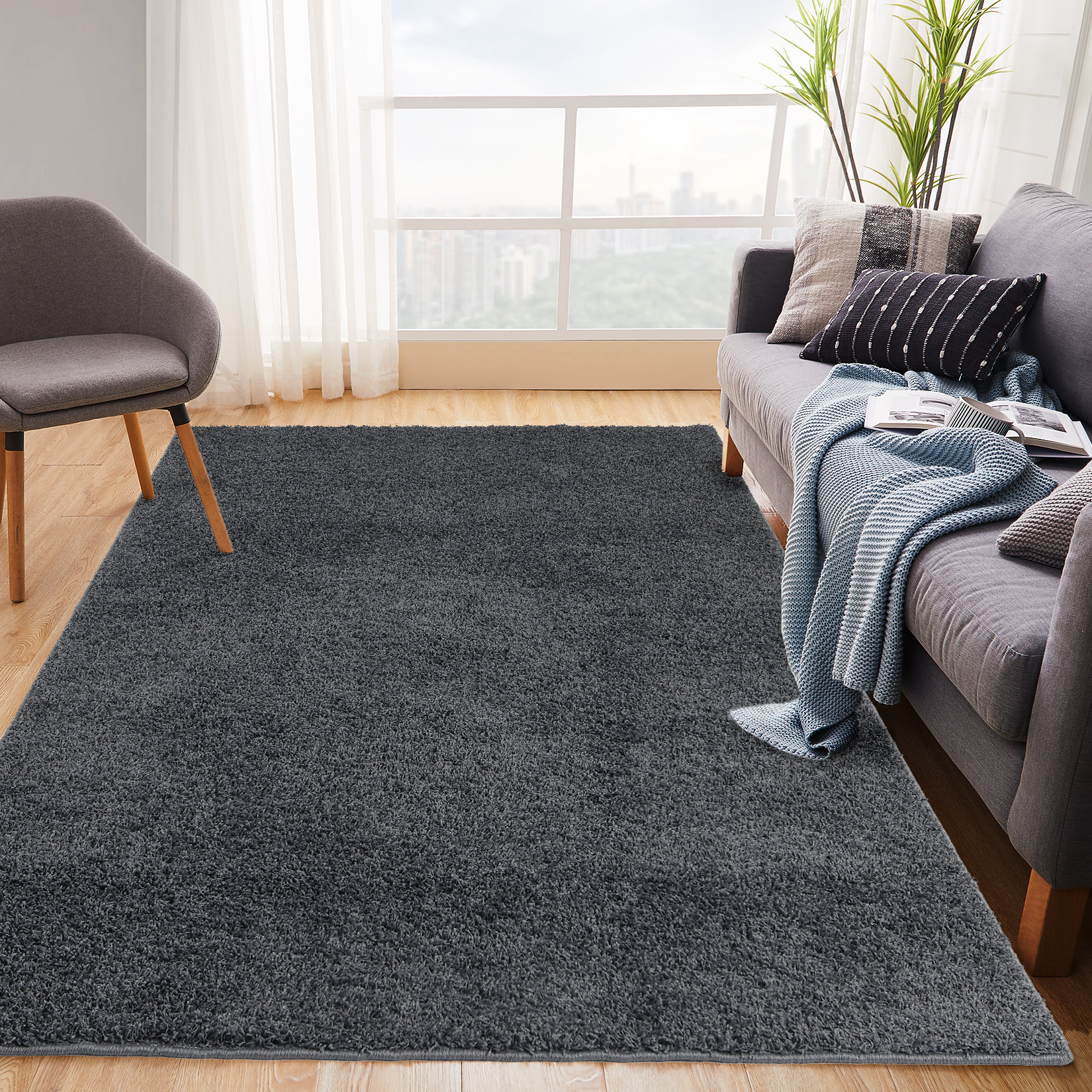 US GARVEE Ultra Soft Shag Area Rug 8x10 | Modern Plush Non-Slip Carpet | High Pile Polypropylene | Bedroom & Living Room