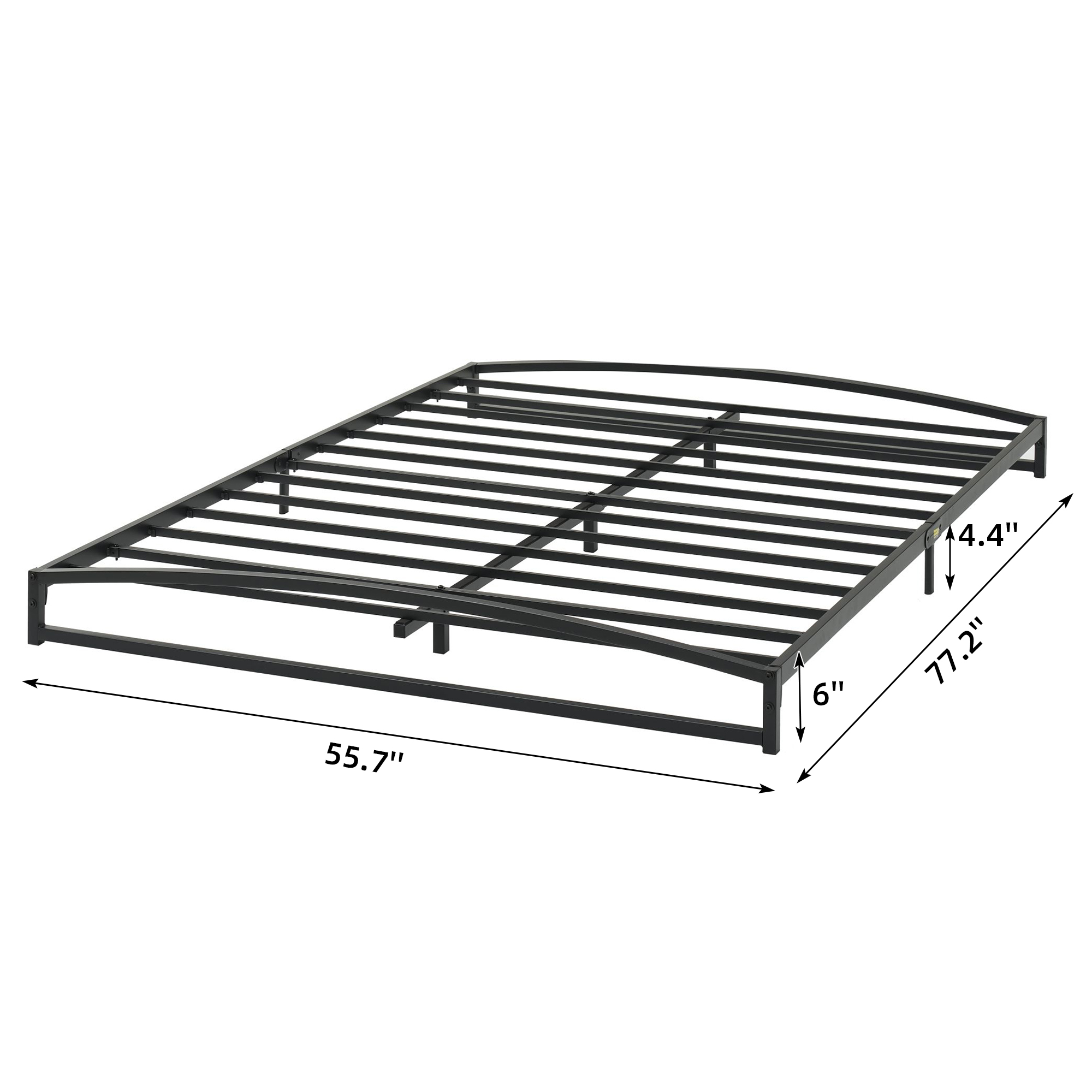 US GARVEE Full Size Metal Bed Frame, Low Profile, Unique Arch Design, Sturdy Steel Slats, Noise-Free, Easy Assembly, Black, Suitable for Families