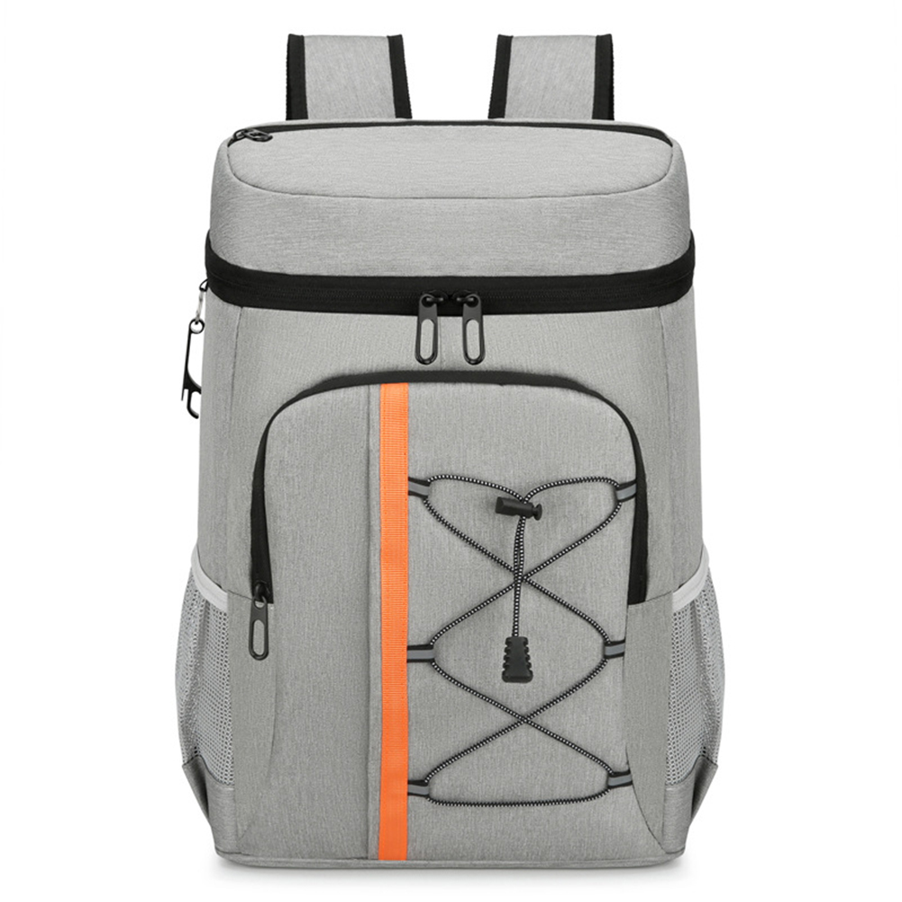 Extra Large Soft Backpack Cooler Bag, Outdoor Cooler Leak-Proof Picnic Lunch Bag, Top Flip Lid Lunch Storage Bag Soft Cooler Bag For Camping Hiking Beach BBQ Grocery Golf light grey