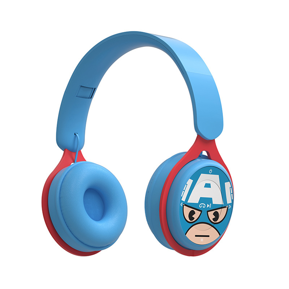 Foldable Y08 Head-mounted Bluetooth-compatible  Earphone Multifunctional Stereo 360 Degree Surround Sound Effect Wireless Headphones Headset DR-25 (Captain America)