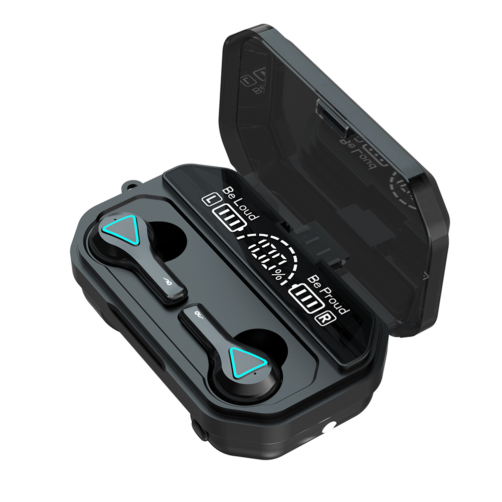 Wireless Bluetooth-compatible 5.1 Earphone A15 Digital Display Binaural TWS Smart Touch-control Headset A15 digital display black
