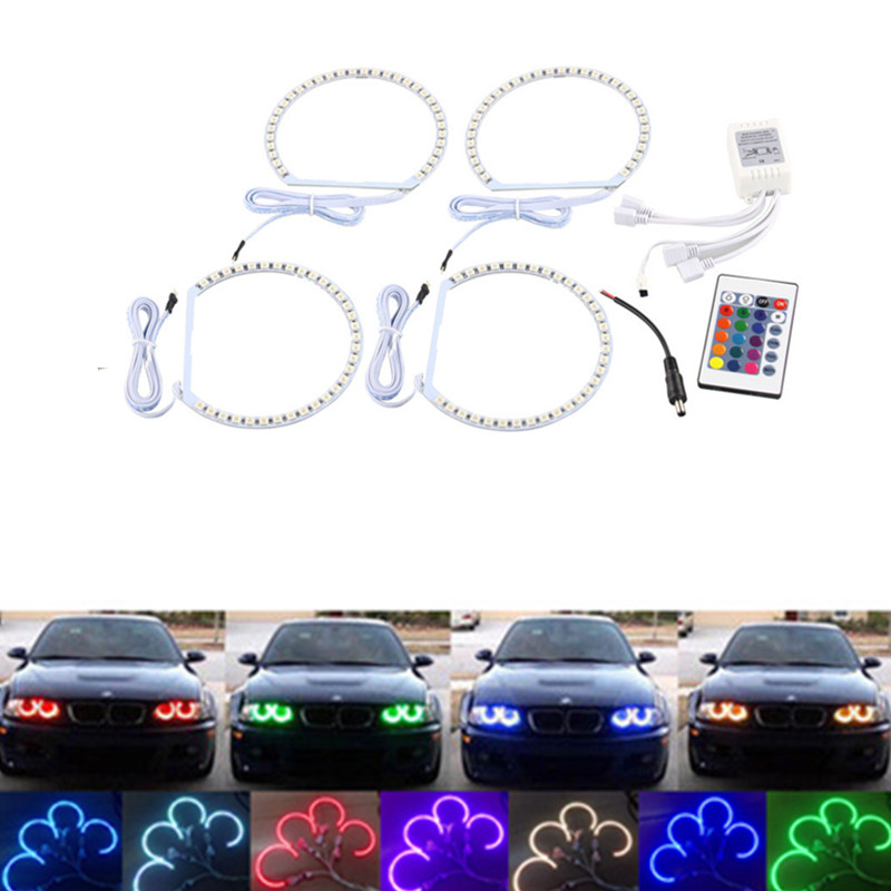 Car Daytime running light kit For BMW E36/E38/E39/E46 Multi-Color 5050 RGB Flash SMD Led Angel Eyes Halo Ring Seven colors