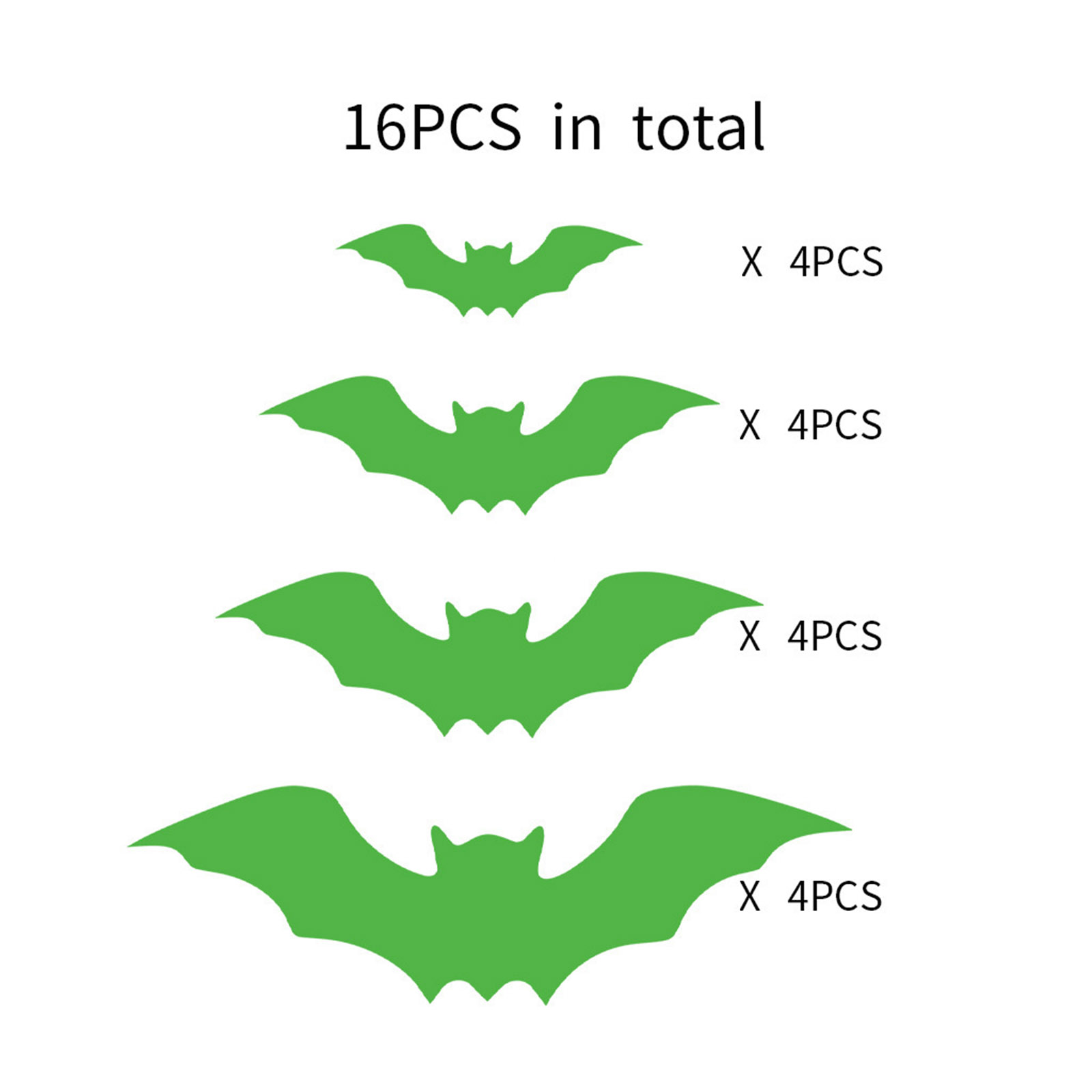 16pcs Halloween Bats Wall Stickers Reusable 3D PVC Scary Bats Window Decal For Home Indoor Window Glass Door Wall Decor luminous
