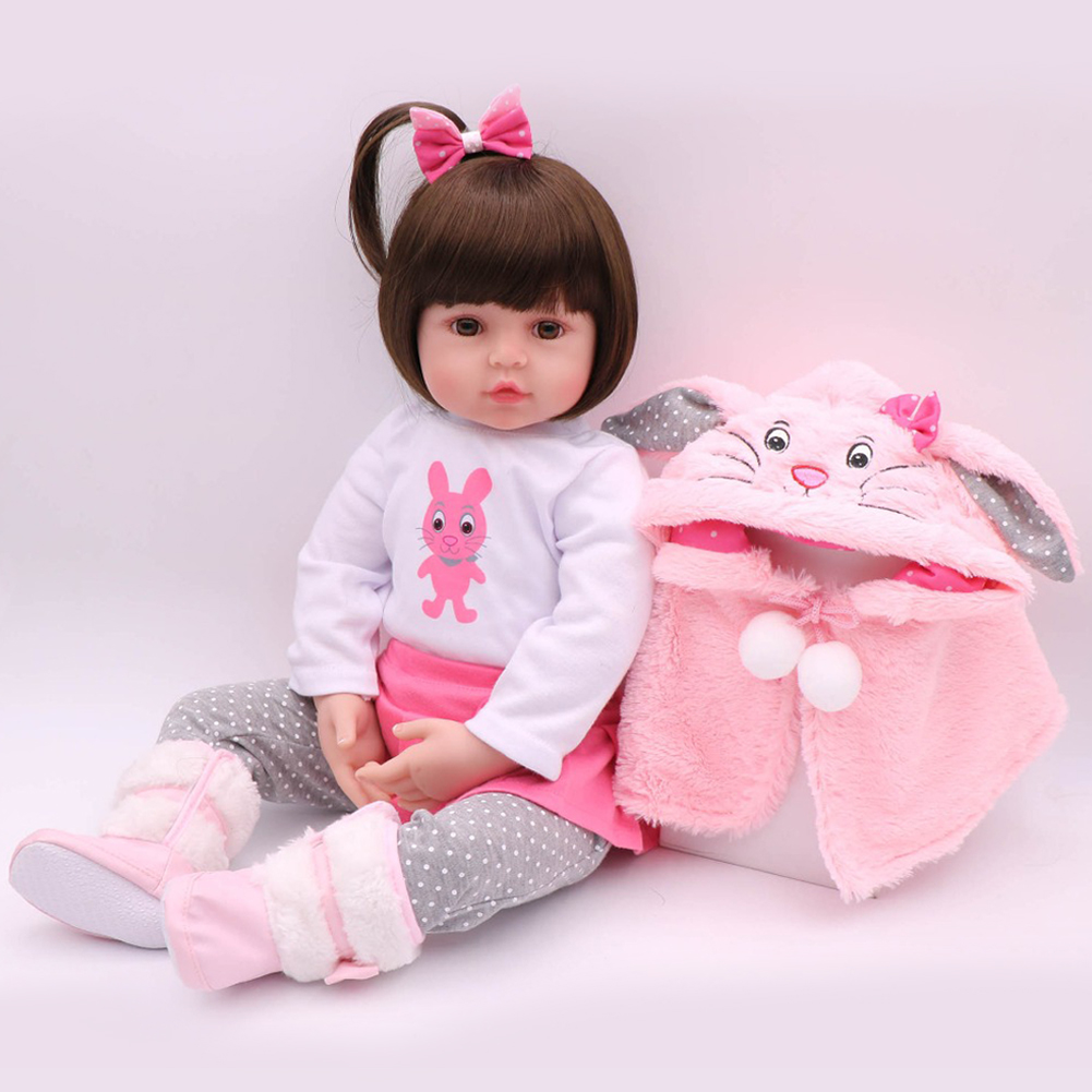 47CM Silicone Reborn Super Baby Lifelike Toddler Baby Bonecas Kid Doll Bebes Reborn Toys for Kids Gifts