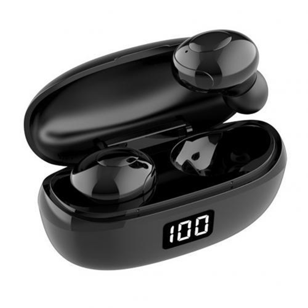 Hkt-6 Bluetooth-compatible 5.0 Earphones Wireless 9d Stereo Earbuds Waterproof For Universal Phone Headset Sports Mini In-ear Earbuds black