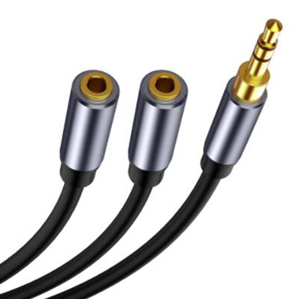 Computer Headphone Splitter Cable 3.5mm Female to 2 Male 3.5mm Audio Connector Male to Double Female 3.5 AUX Audio Adapter