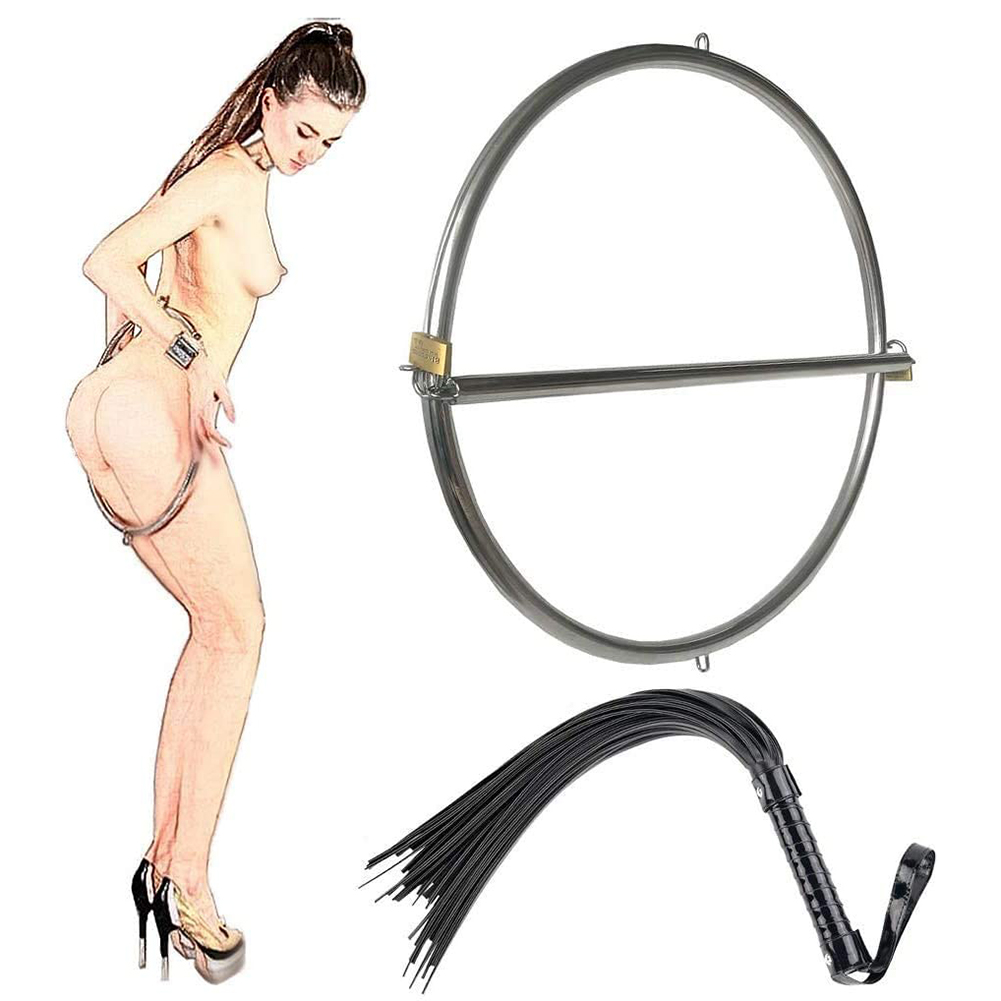 Wholesale BDSM Bondage Restraints Stainless Steel Sm Ring With Whip(flogger) Sex Slave Torture Game Stimulation Sex Toys From China image picture