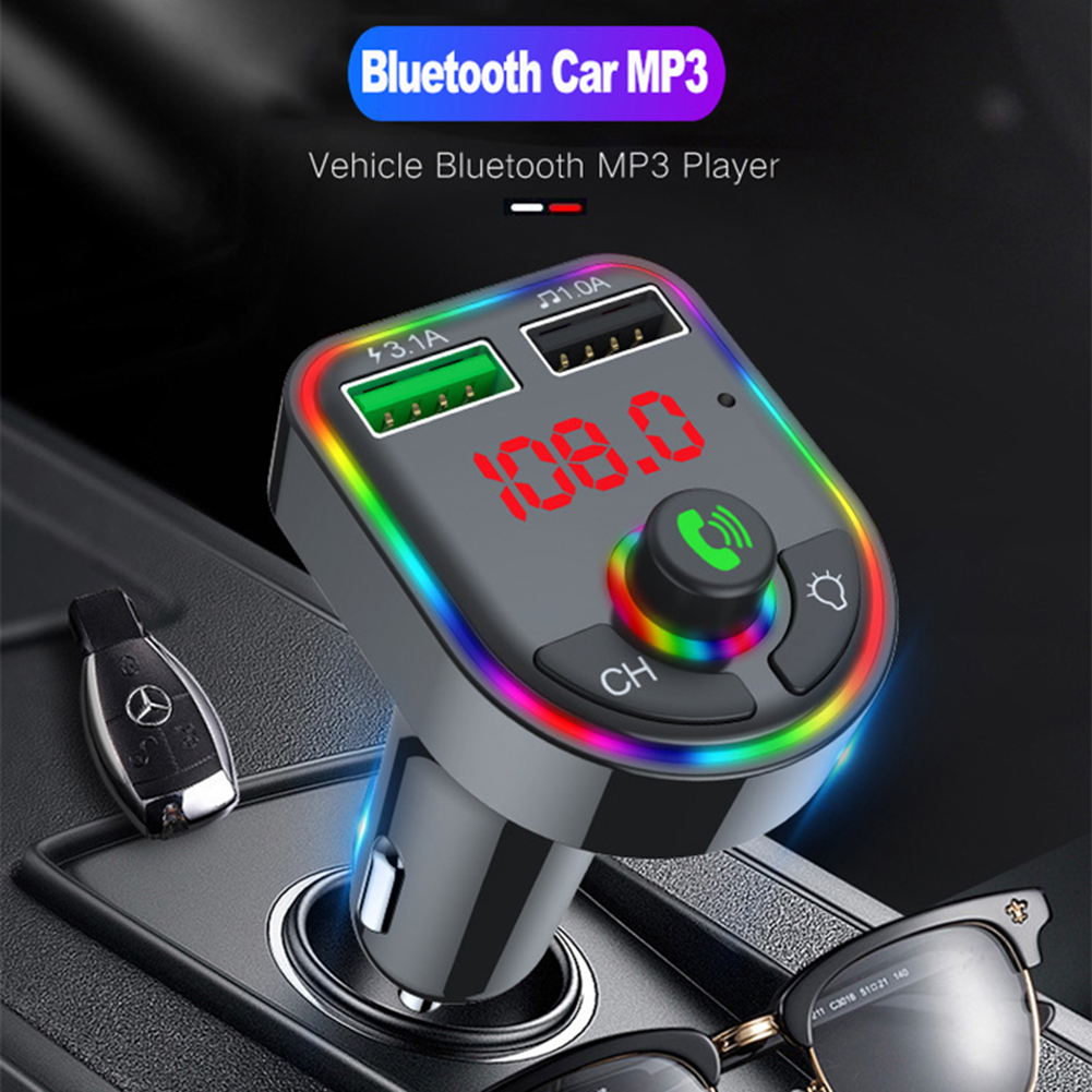 Car Durable Mp3  Player Bluetooth-compatible Fm Transmitter Intelligent Noise Reduction Wireless Hands-free Audio Receiver black