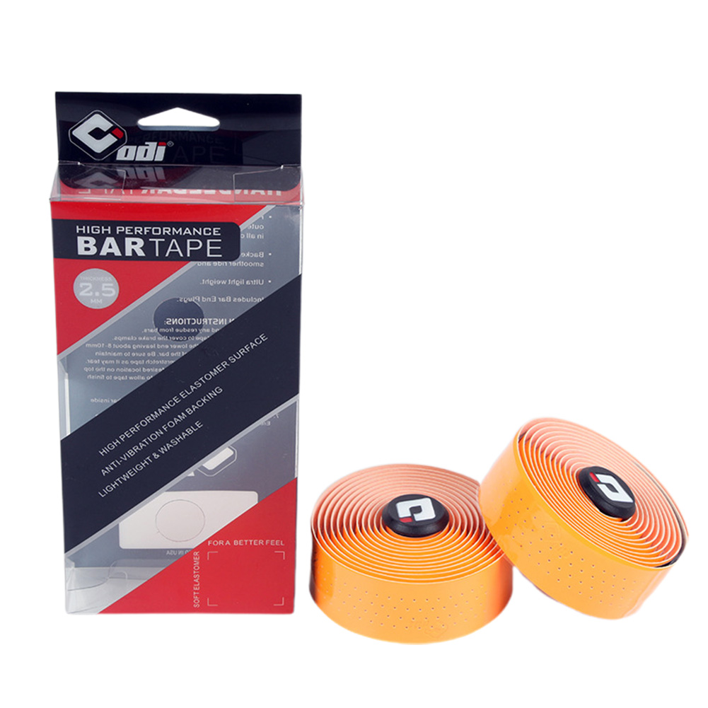 Road Bike Bend Handle Swathing Band Push Bike Handbar Tape Comfortable Breathable Non-slip PU Swathing Band  Orange