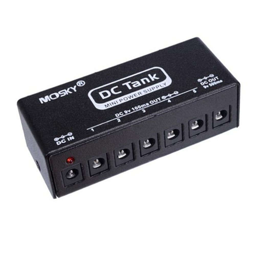 Mosky Mini 9V Guitar Effects Pedal Power Supply for 6 Effect Pedals 6 Outputs  black_EU plug