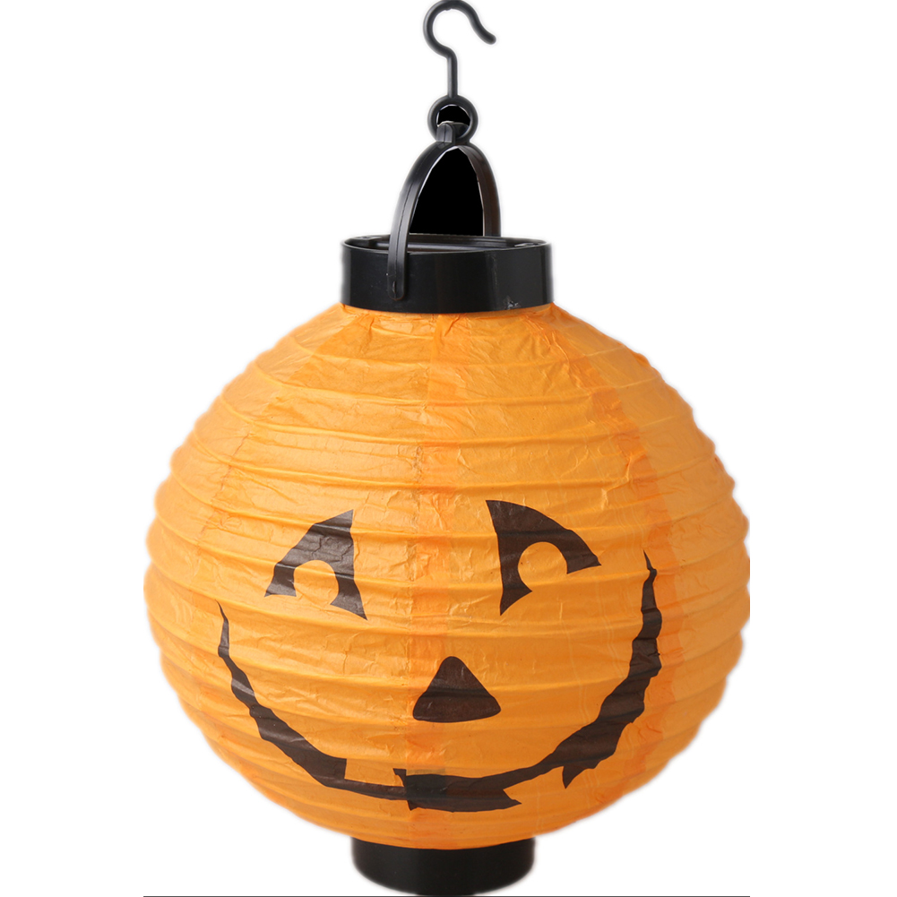 Wholesale Halloween Decoration LED Paper Pumpkin Hanging Lantern Light ...