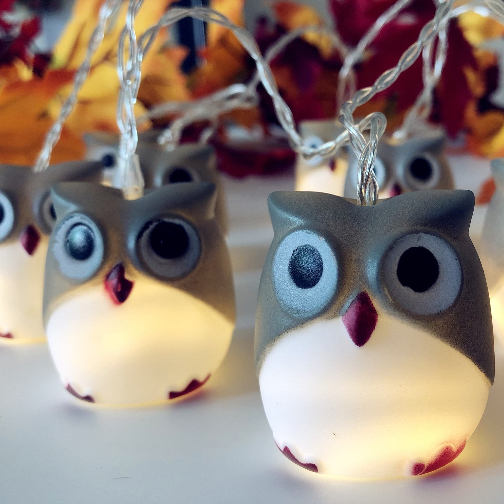 outdoor owl string lights
