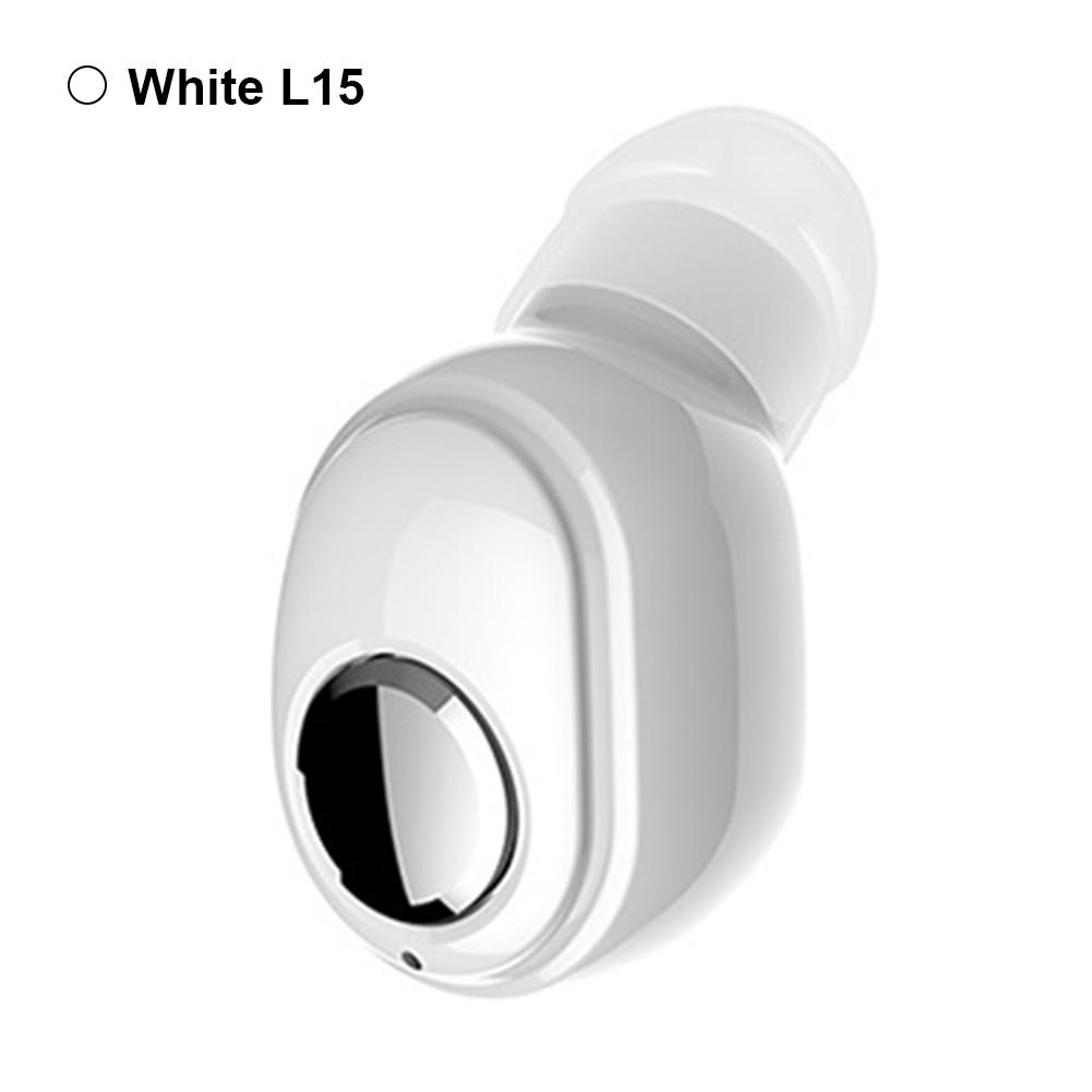 L15 Mini In-Ear Bluetooth 5.0 Earphone Sports Wireless Headset with Mic Earbud Handsfree Stereo Earphones L15 white