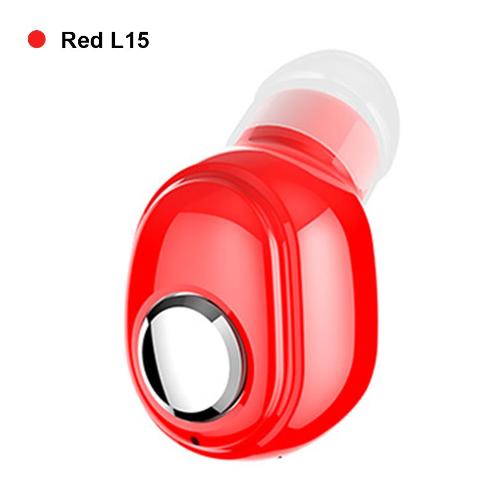 L15 Mini In-Ear Bluetooth 5.0 Earphone Sports Wireless Headset with Mic Earbud Handsfree Stereo Earphones  L15 red