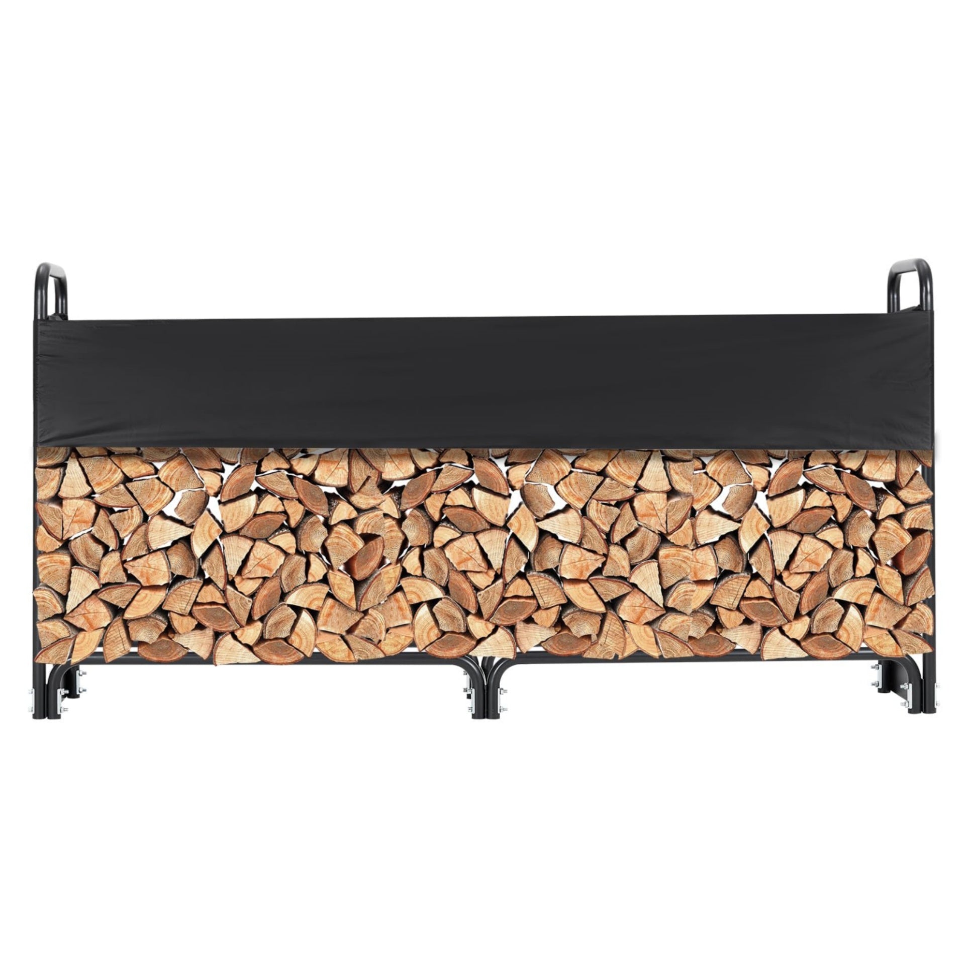 US GARVEE 8FT Firewood Rack Outdoor Firewood Rack Outdoor with Cover for Fireplace Wood Storage