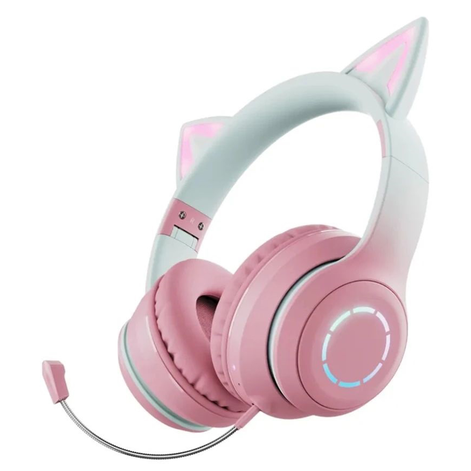 Gradient Cat Ears Noise Canceling Headset Stereo Sound Headphones Wireless Headphones With Built-in Microphone