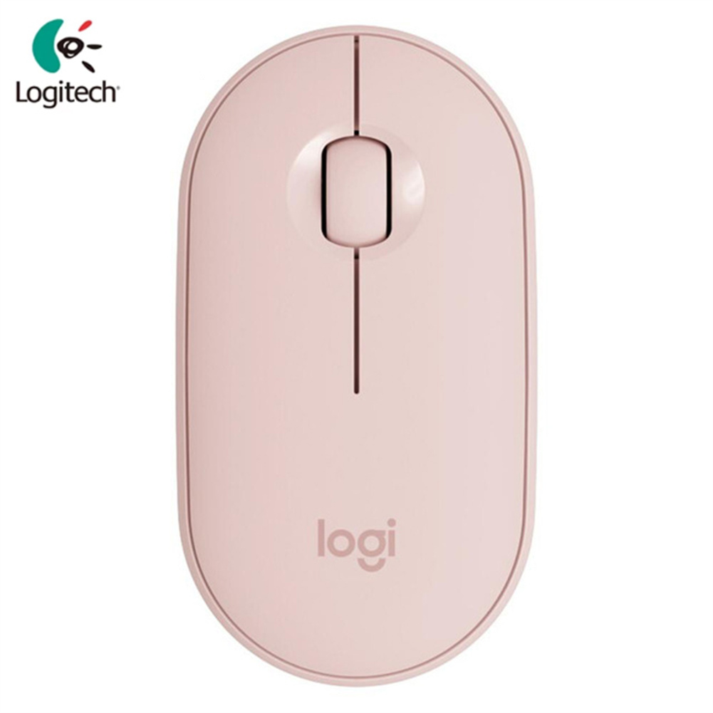 Logitech Pebble M350 Wireless Mouse Bluetooth-compatible 5.2+2.4G Dual Mode Silent Usb Receiver pink