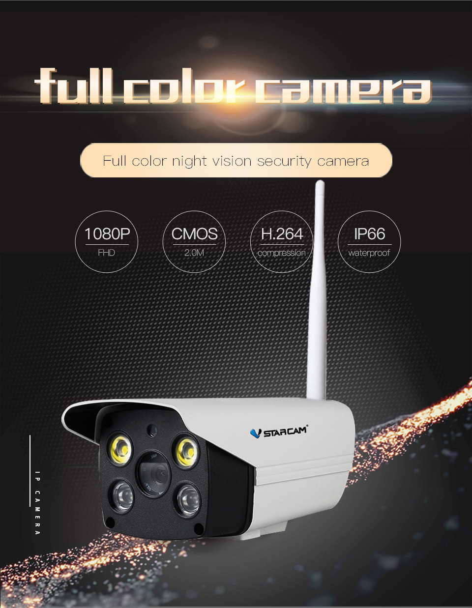 Vstarcam C18S 1080P Wifi Camera CCTV Waterproof Outdoor Full Color Night Vision Security Camera Infrared Bulllet Camera  UK plug