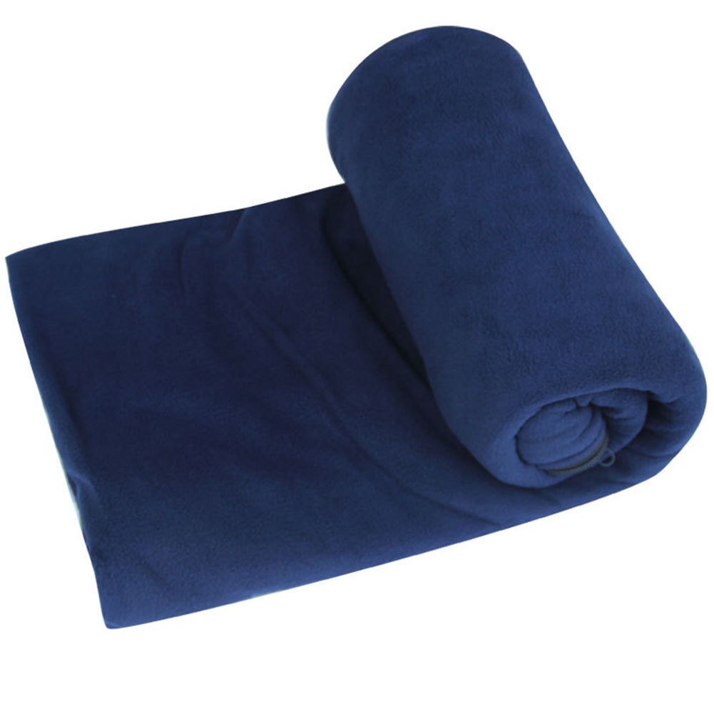 Portable Ultra-light Polar Fleece Sleeping Bag Outdoor Camping Tent Bed Travel Warm Sleeping Bag Liner Navy_185*80