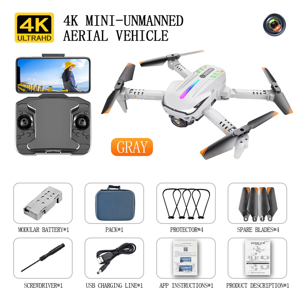 S1 Wi-fi Mini Drone With Wifi Signal Obstacle Avoidance Function Single /dual Camera 4k Infrared Drone White 1 battery