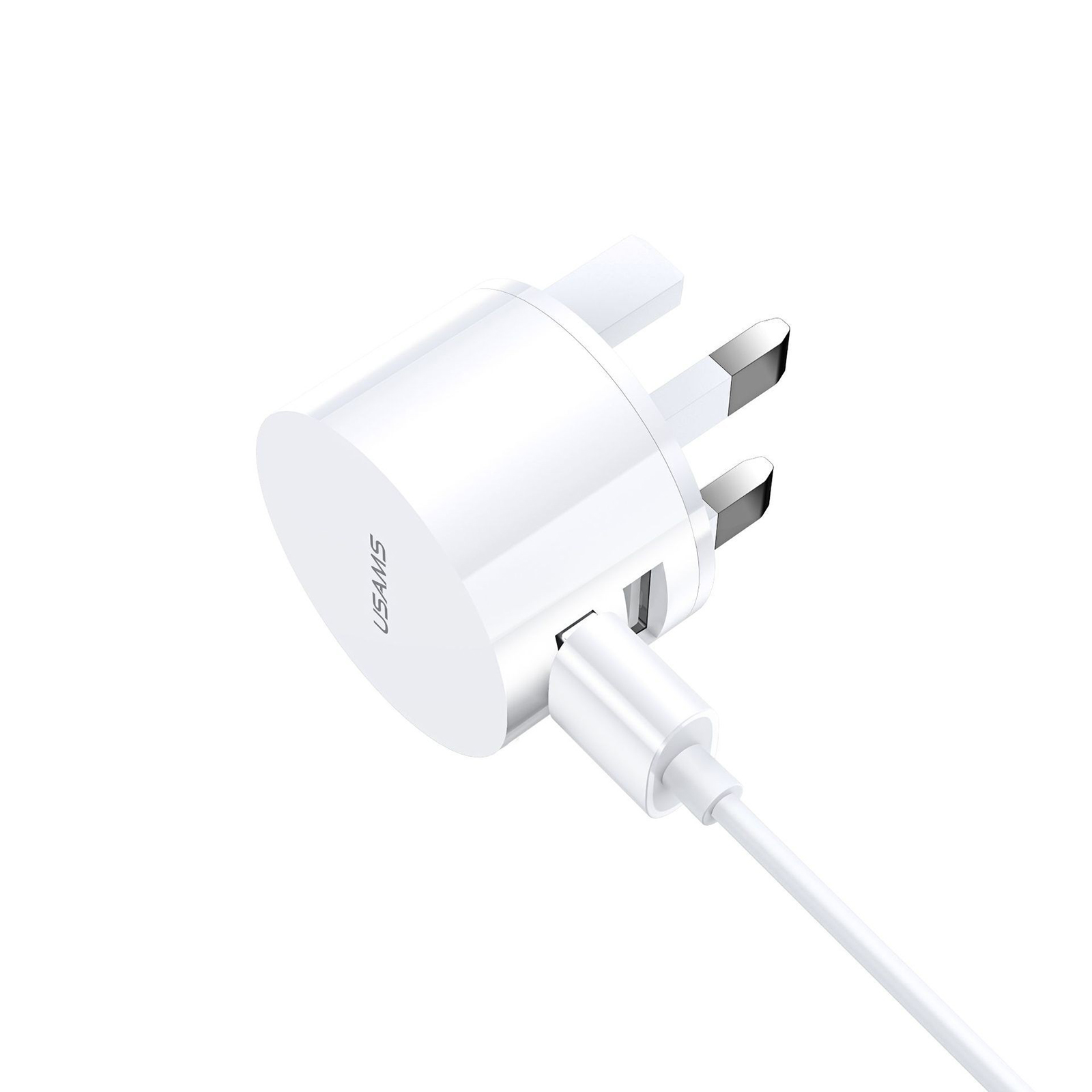 Dual USB Round Travel Charger Mobile Phone Charging Head USB Power Adapter With Plug For Laptops Pad Phone And More White [UK standard]