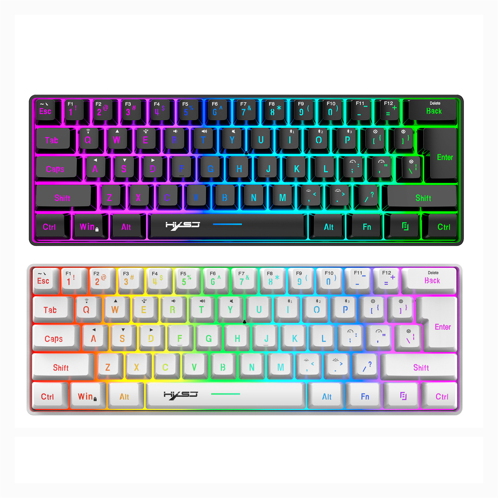 L500 Wired Wireless Connection Gaming Keyboard 61 Keys Compact Computer Keyboard