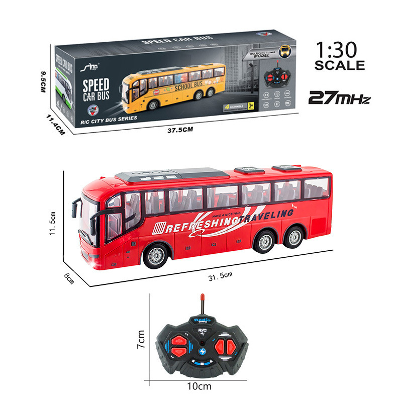 Wholesale Remote Control Bus Toys With Light 4CH Simulation School Bus ...