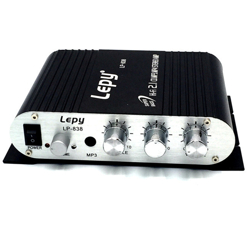 2.0+ Speaker LP-838 Mini 2.1 Channel Power Amplifier Super Bass Amplifier black_Lepy838