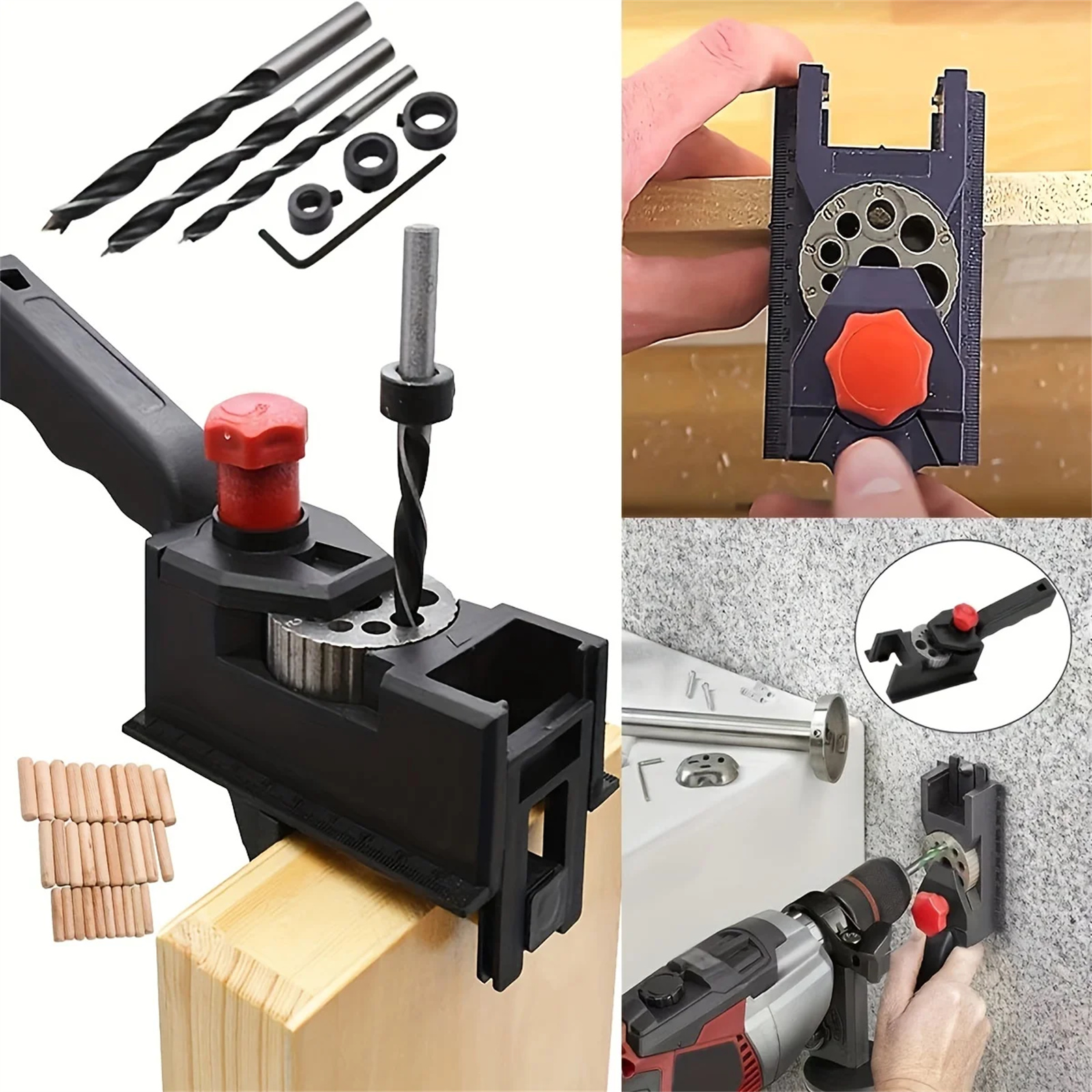 38pcs/Set Woodworking Carpentry Positioner 0.12-0.47 Inch High Precision Woodworking Hole Drill Tool Adjustable Width Wood Pin Fixture Woodworking Joint Tool
