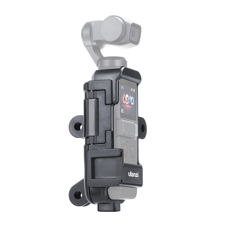 ULANZI Vlog Extended Housing Case for DJI Osmo Pocket Cage with Microphone Cold Shoe 3 GoPro Adapter  black