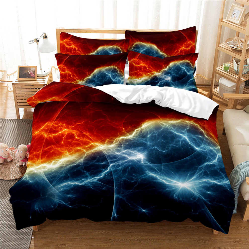 2Pcs/3Pcs Quilt Cover +Pillowcase 3D Digital Printing Starry Series Bedding Set King