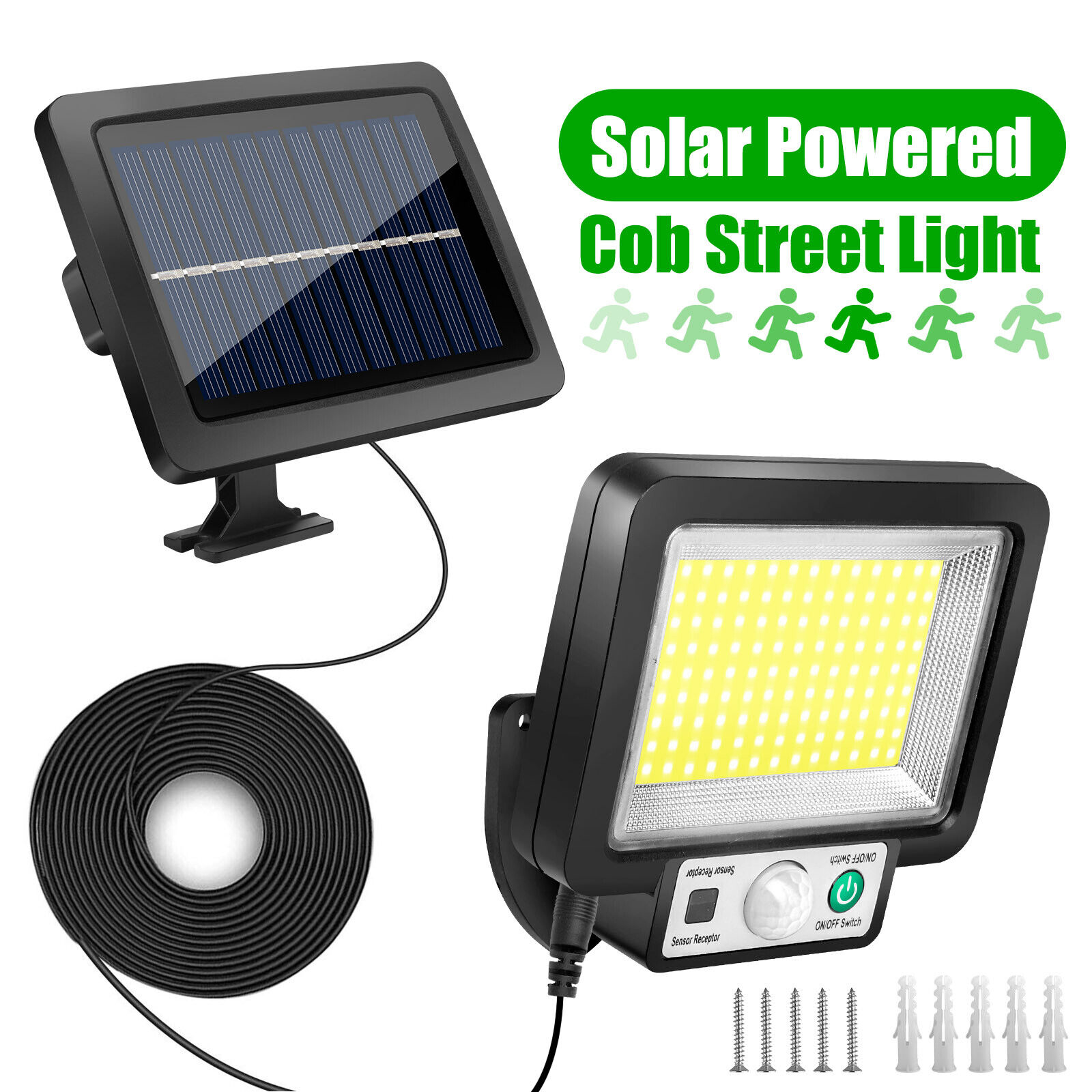 220000 Lumens Solar Street Light 3 Lighting Modes Waterproof 117cob Wall Lamp