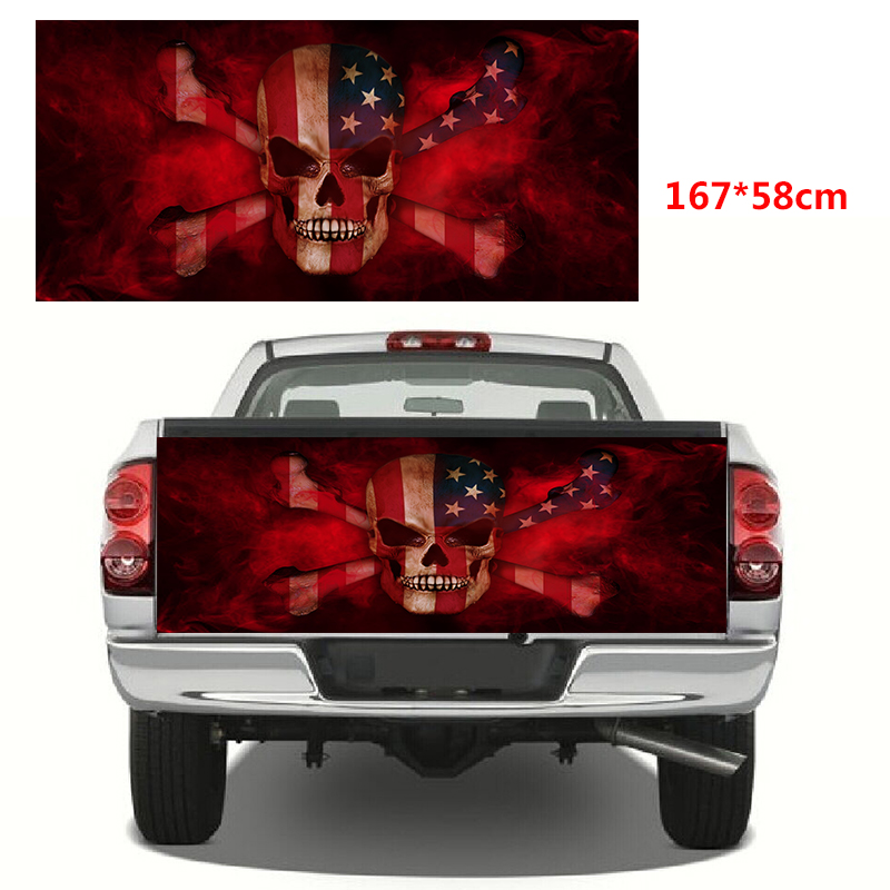 American Flag Skull  Vinyl Graphics Decal Sticker Truck Decals