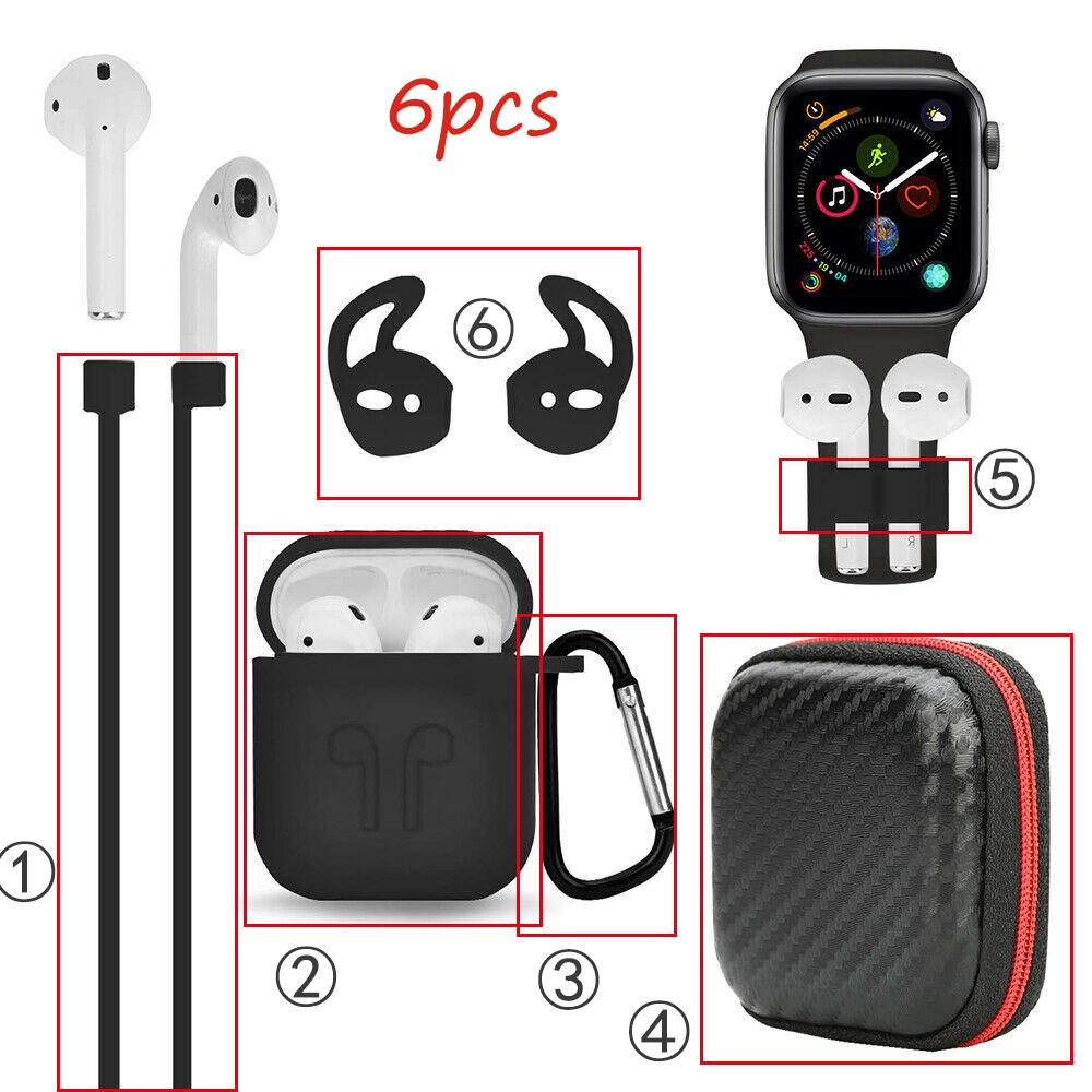 For Apple AirPods Accessories Case Kits AirPod Earphone Charging Protector Cover black