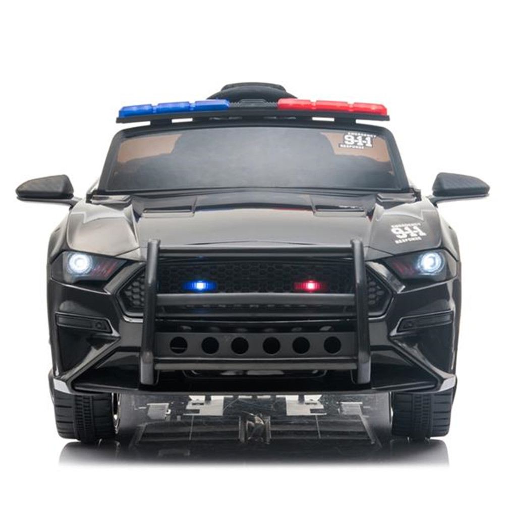 US Children Electric Car Dual-drive Remote Control 3-speed Kids Model Toy Black and white color
