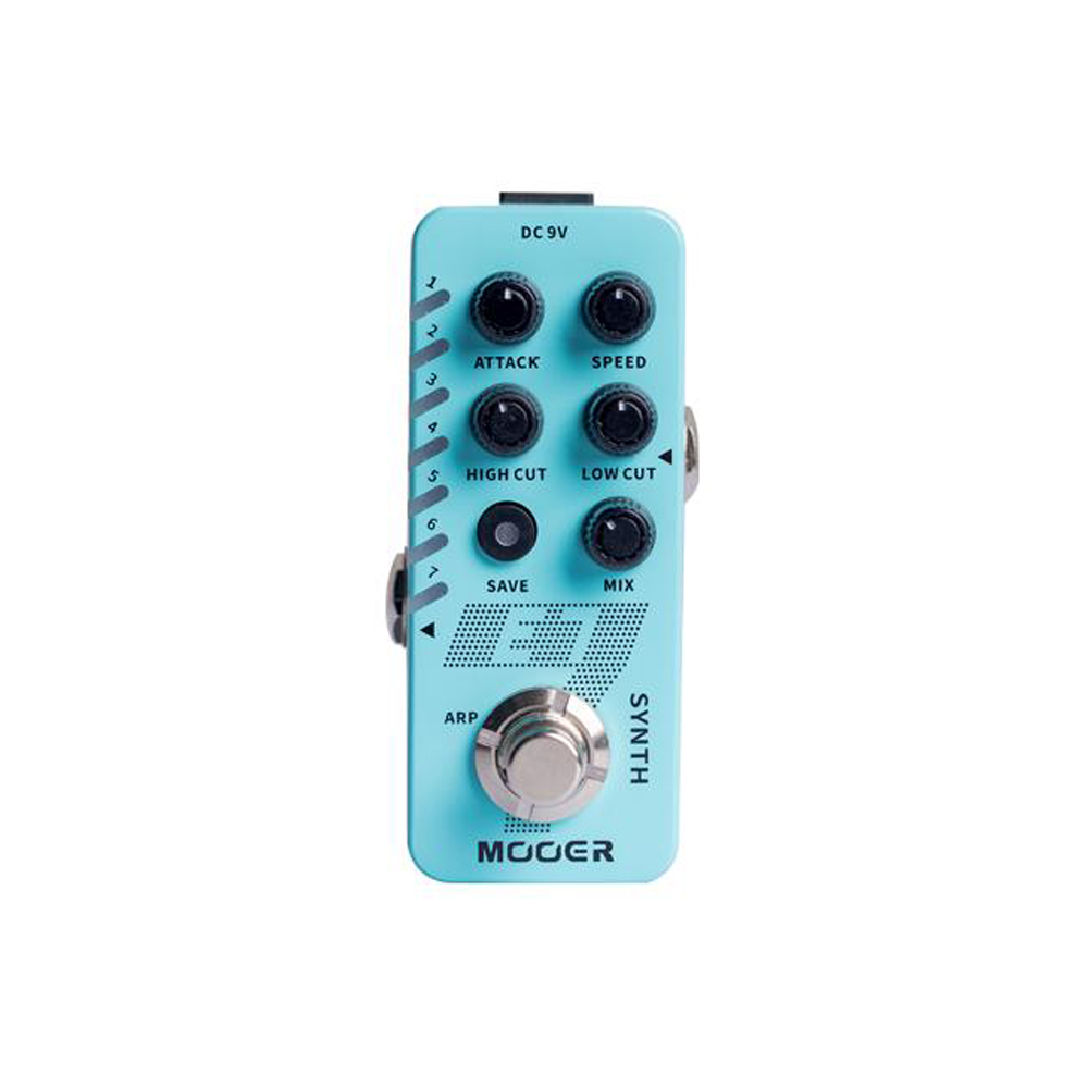 E7 Electric Guitar Effects 7 Polyphonic Synthesizer Sounds Guitar Pedal Arpeggiator Mode String Instrument Accessory Light blue