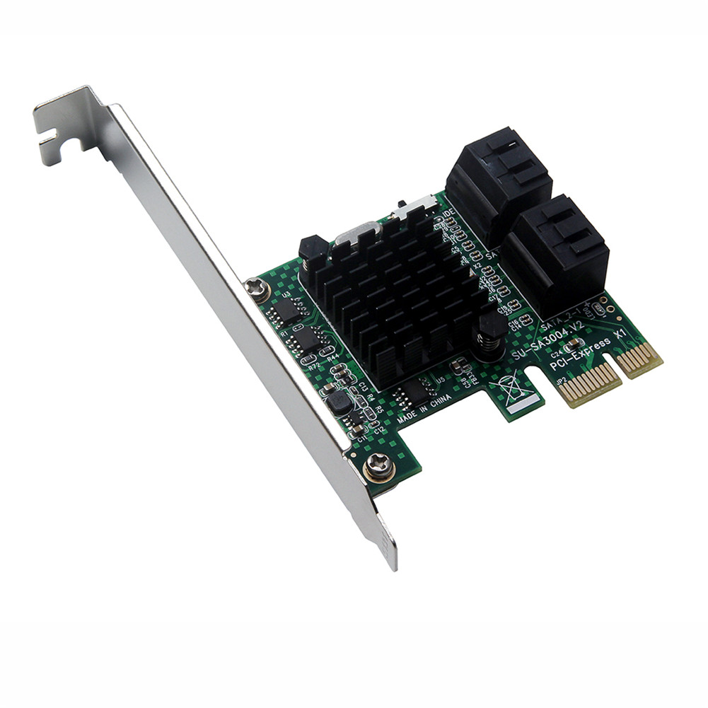 Add On Cards PCIE/PCI-E/PCI SATA3 SATA 3 Controller SATA Multiplier/Expansion PCI E Adapter + Low Profile Bracket green
