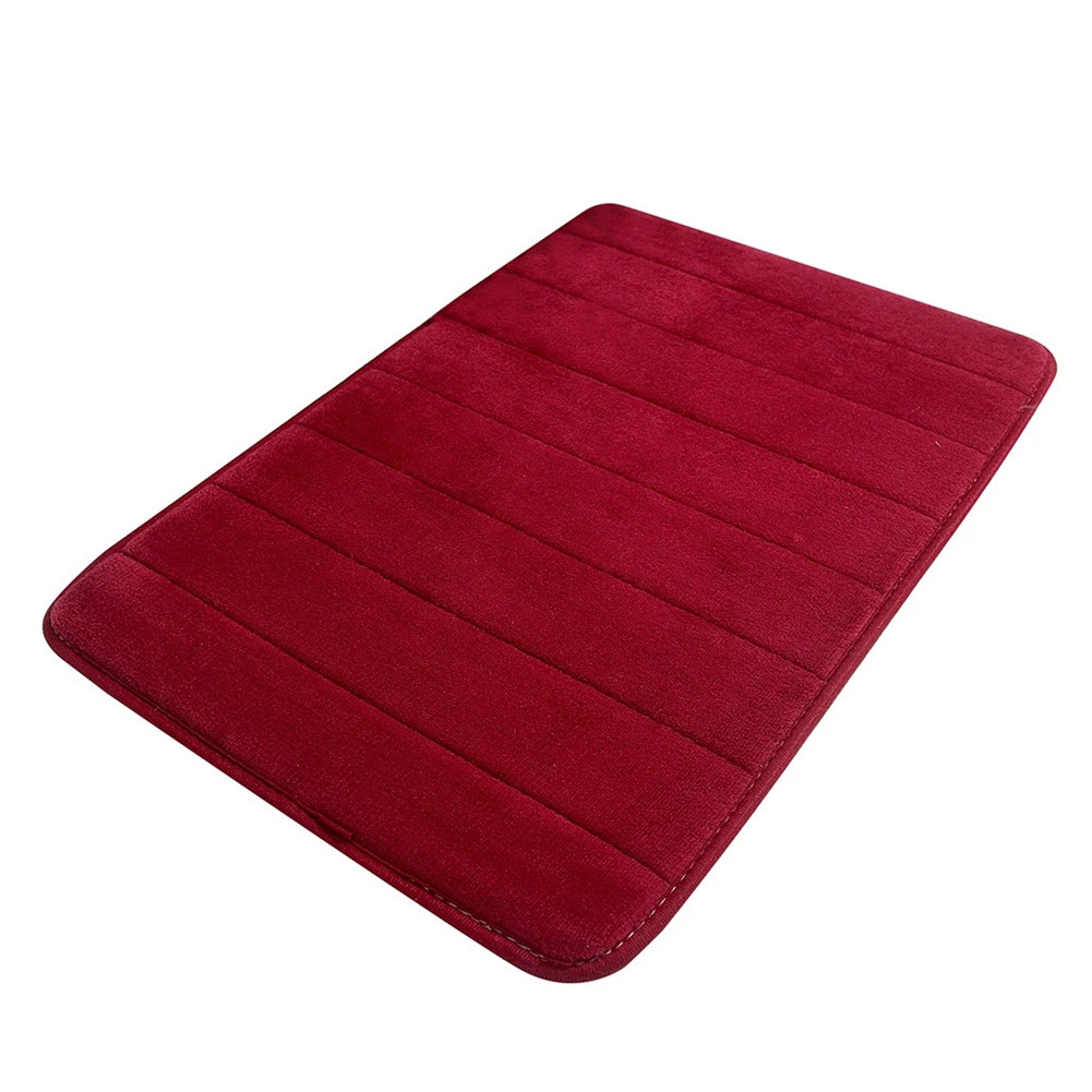 [US Direct] 40*60cm Bathroom  Carpet Memory Sponge Floor Cover For Household Shower Room red